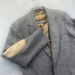 Pendleton Woolen Mill Tweed Blazer Elbow Patches Brown Wool Sport Coat 42 Long